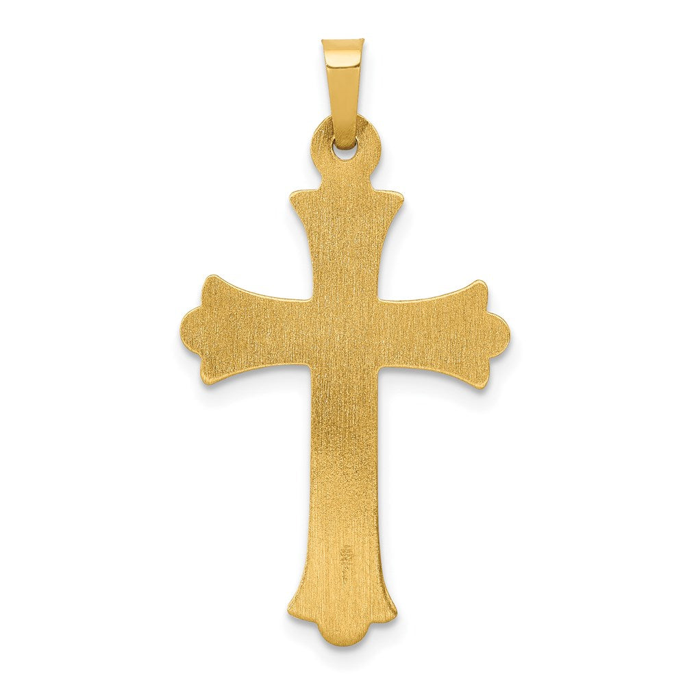FJC Finejewelers 14 kt Yellow Gold Hollow Fleur De Lis Cross Charm 34 x 19 mm