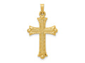 FJC Finejewelers 14 kt Yellow Gold Hollow Fleur De Lis Cross Charm 34 x 19 mm
