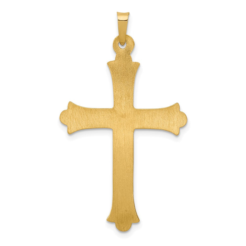 FJC Finejewelers 14 kt Yellow Gold Hollow Fleur De Lis Cross Charm 42 x 24 mm