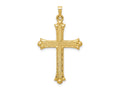 FJC Finejewelers 14 kt Yellow Gold Hollow Fleur De Lis Cross Charm 42 x 24 mm