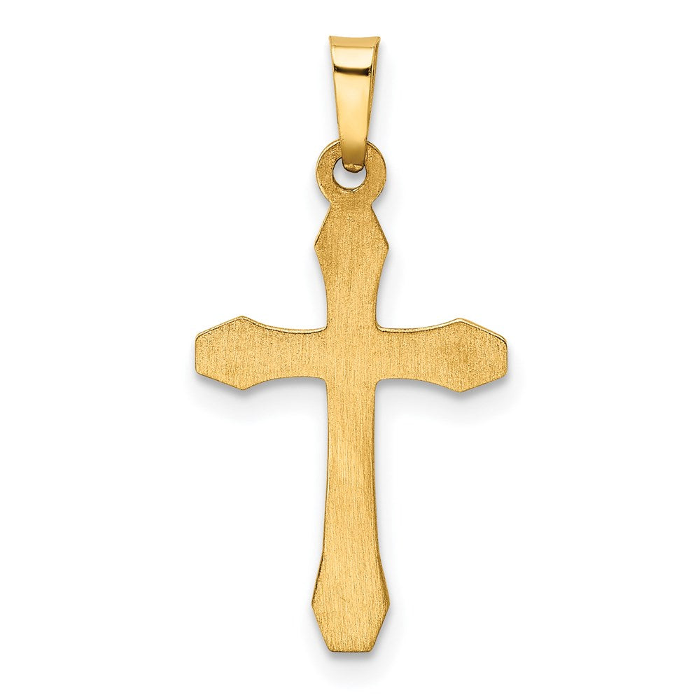 FJC Finejewelers 14 kt Yellow Gold with Rhodium Hollow Cross Charm 27 x 14 mm