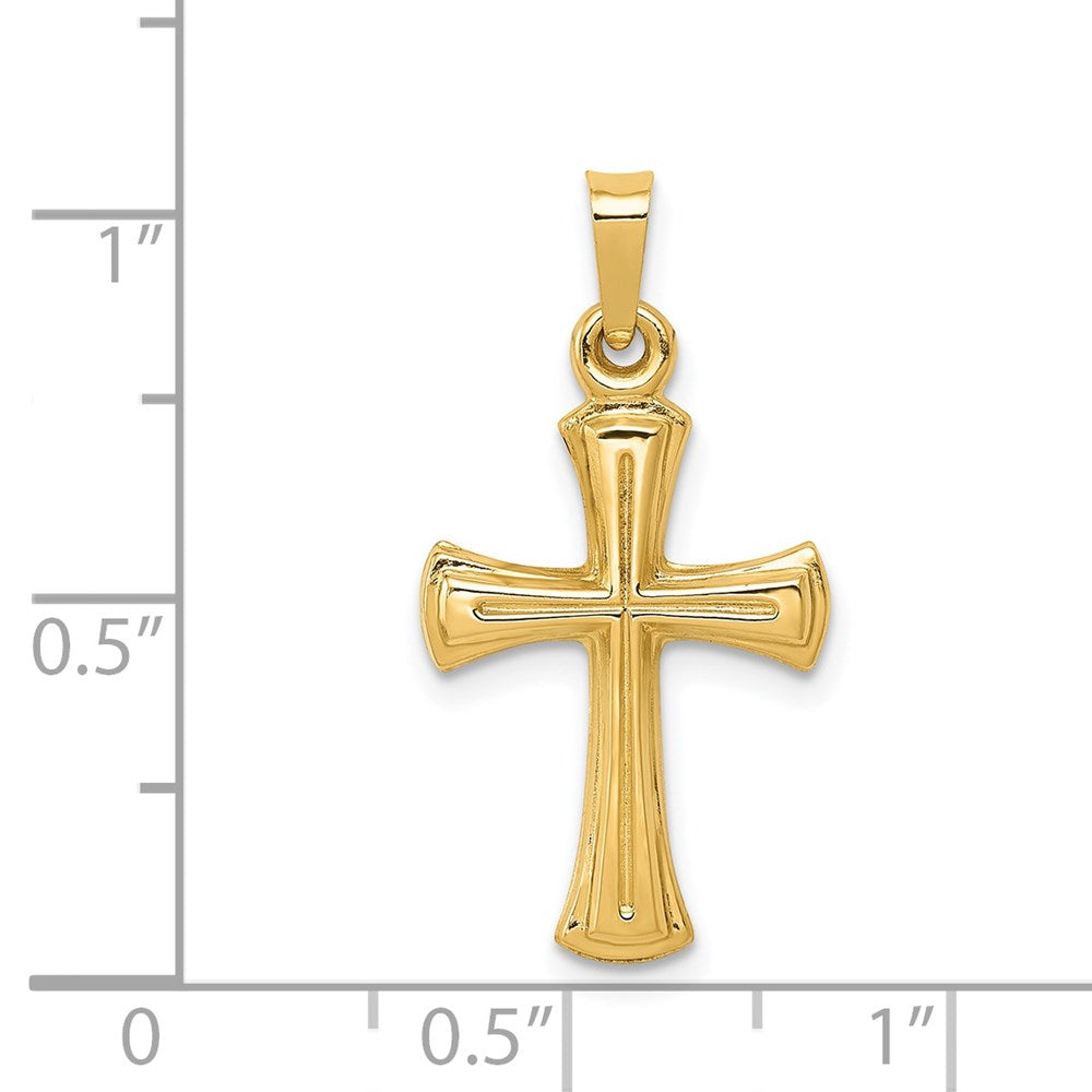 FJC Finejewelers 14 kt Yellow Gold Hollow Cross Charm 27 x 14 mm