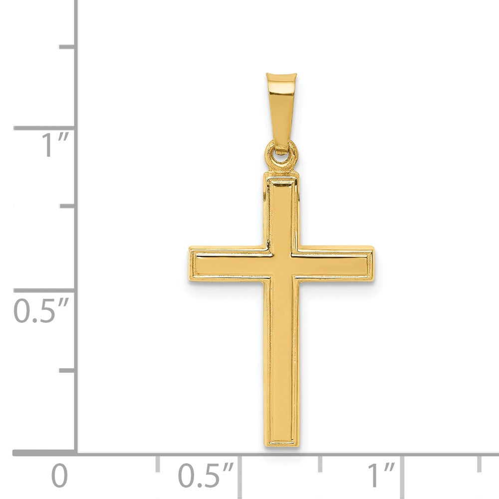 FJC Finejewelers 14 kt Yellow Gold Hollow Cross Charm 28 x 9 mm