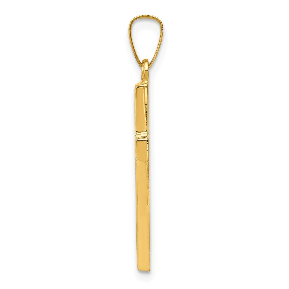 FJC Finejewelers 14 kt Yellow Gold Hollow Cross Charm 28 x 9 mm
