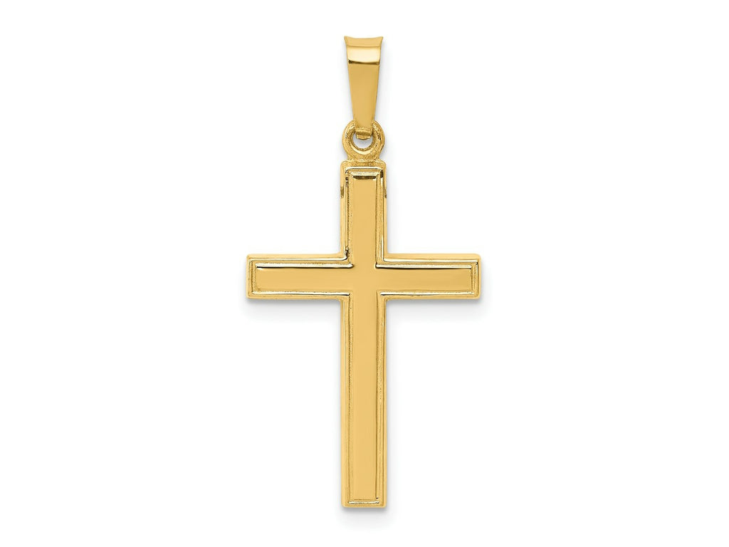 FJC Finejewelers 14 kt Yellow Gold Hollow Cross Charm 28 x 9 mm