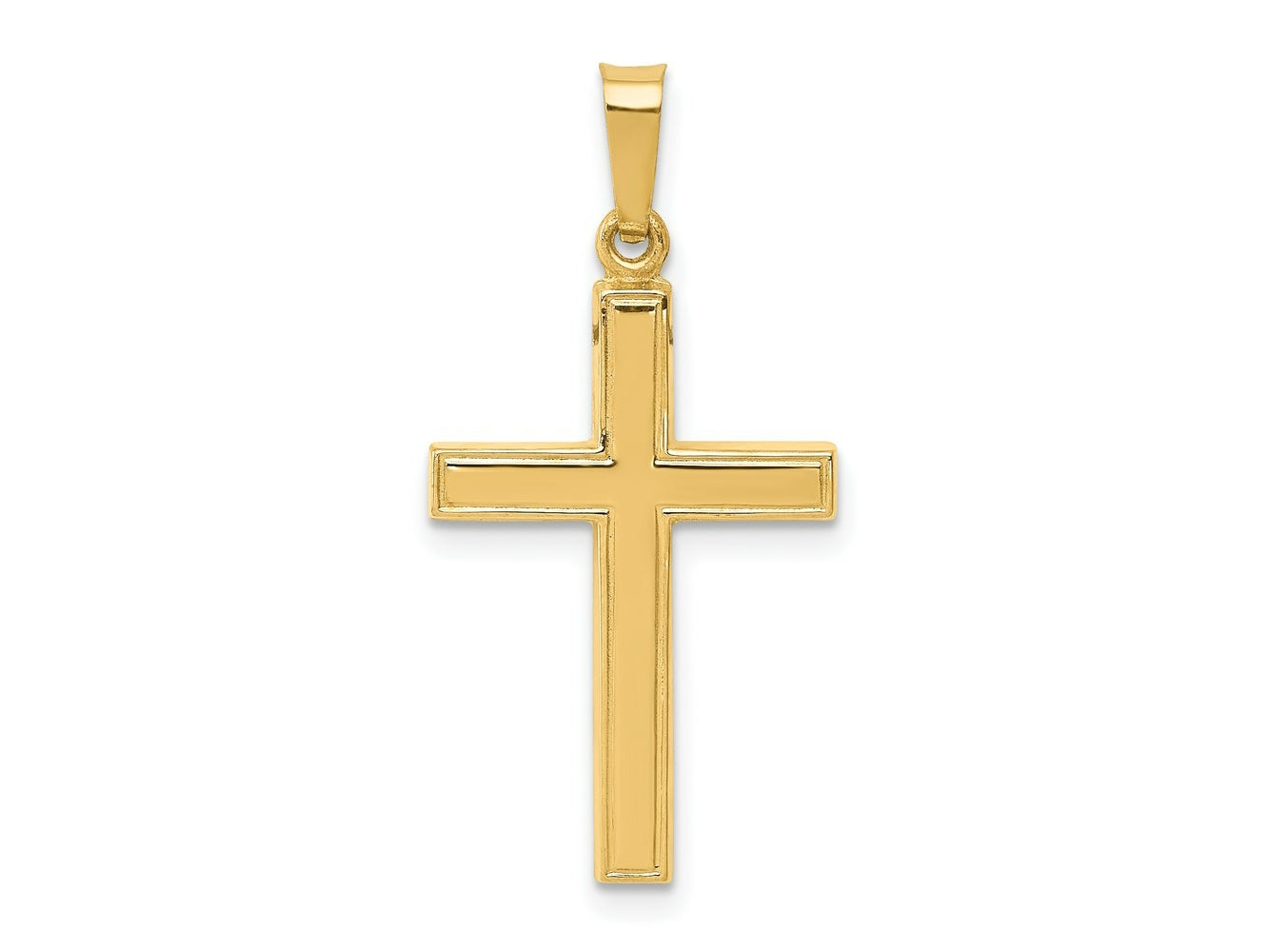 FJC Finejewelers 14 kt Yellow Gold Hollow Cross Charm 28 x 9 mm