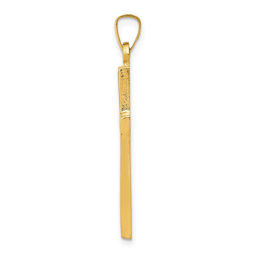 FJC Finejewelers 14 kt Yellow Gold Hollow Cross Charm 33 x 11 mm