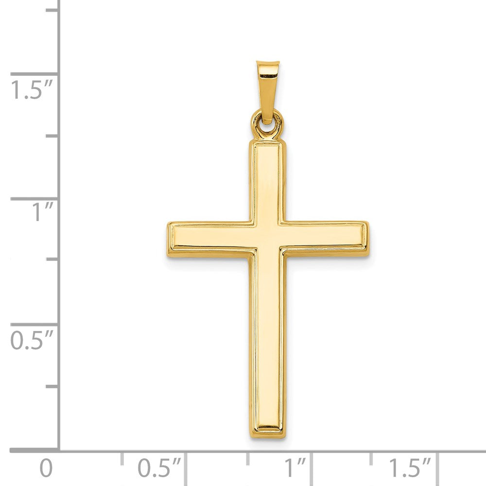 FJC Finejewelers 14 kt Yellow Gold Hollow Cross Charm 36 x 19 mm