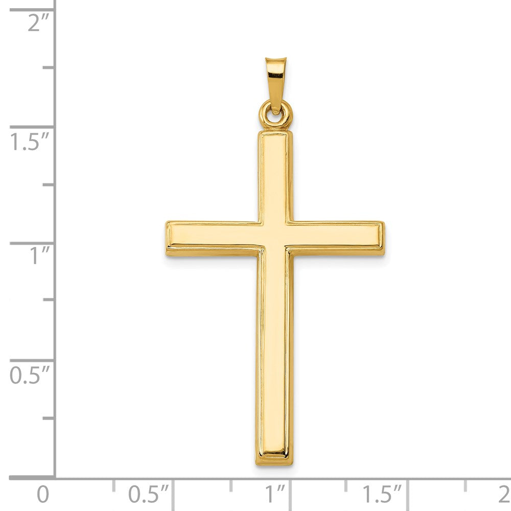 FJC Finejewelers 14 kt Yellow Gold Hollow Cross Charm 44 x 23 mm