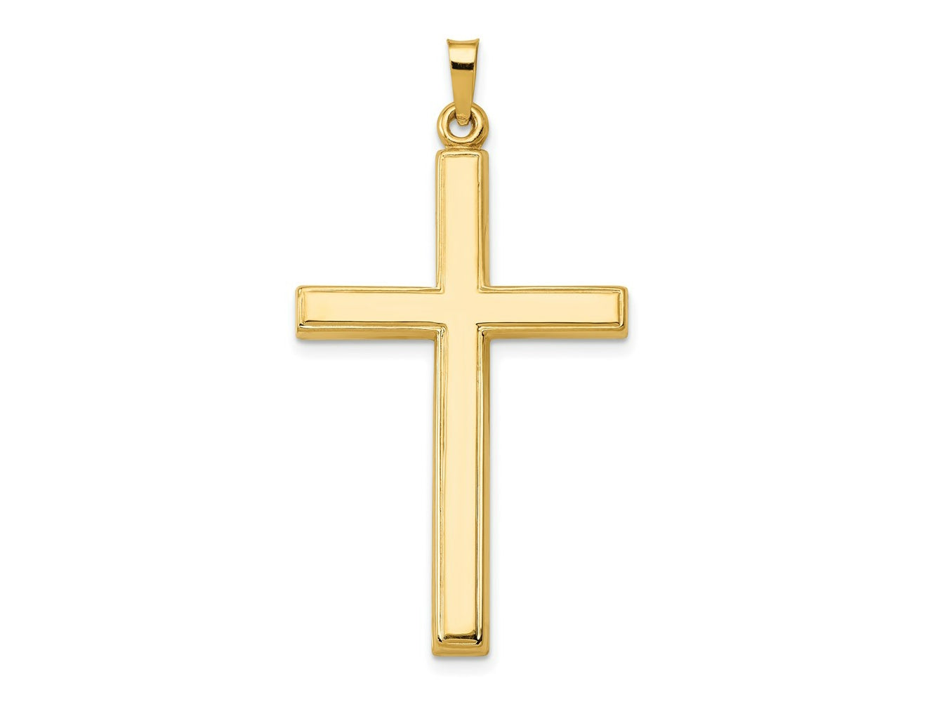FJC Finejewelers 14 kt Yellow Gold Hollow Cross Charm 44 x 23 mm