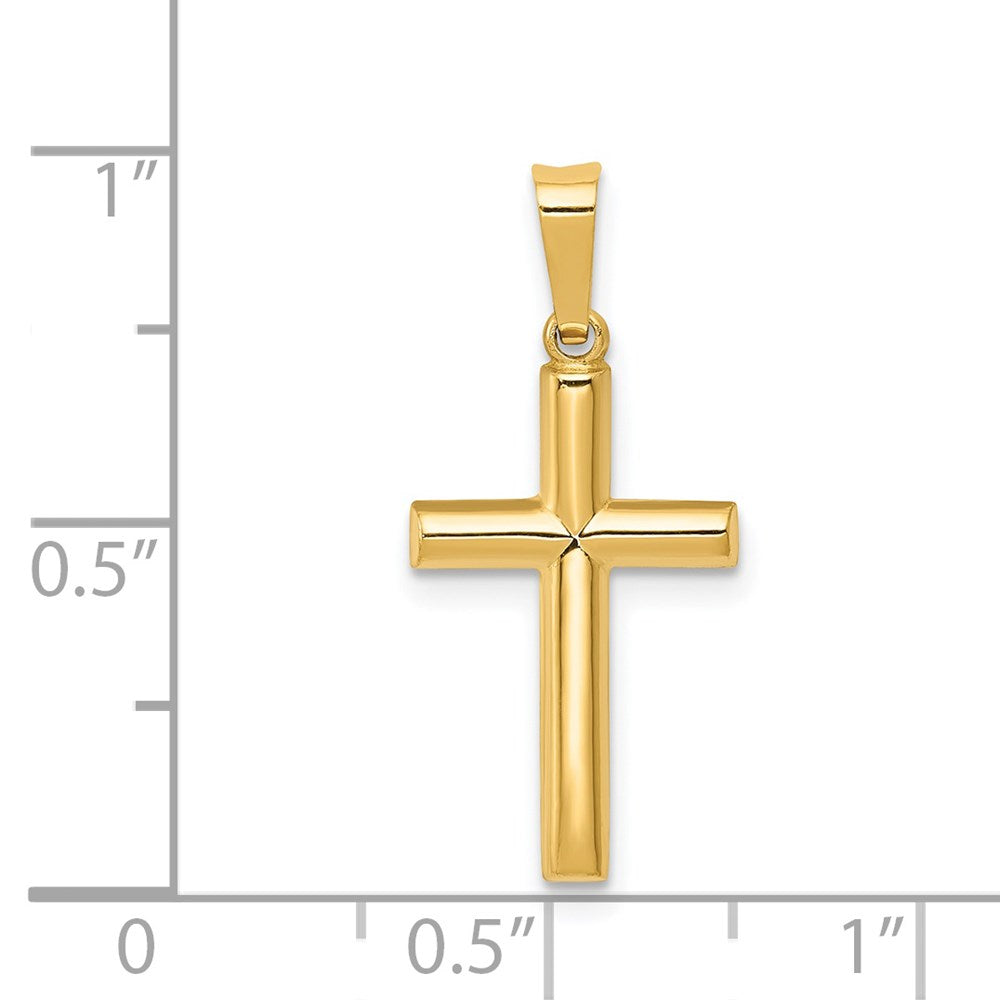 FJC Finejewelers 14 kt Yellow Gold Hollow Cross Charm 22 x 10 mm