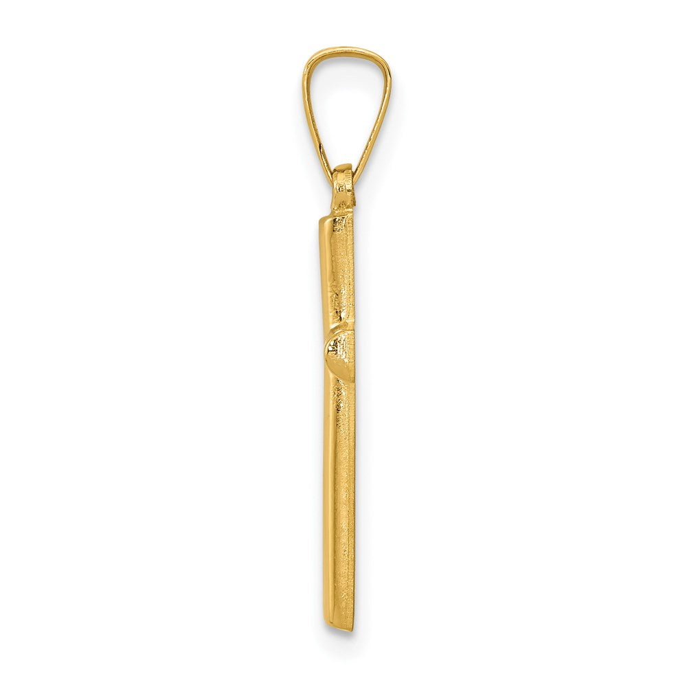 FJC Finejewelers 14 kt Yellow Gold Hollow Cross Charm 22 x 10 mm