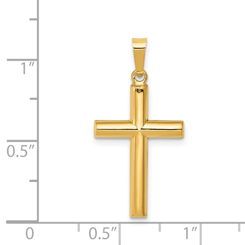 FJC Finejewelers 14 kt Yellow Gold Hollow Cross Charm 25 x 13 mm