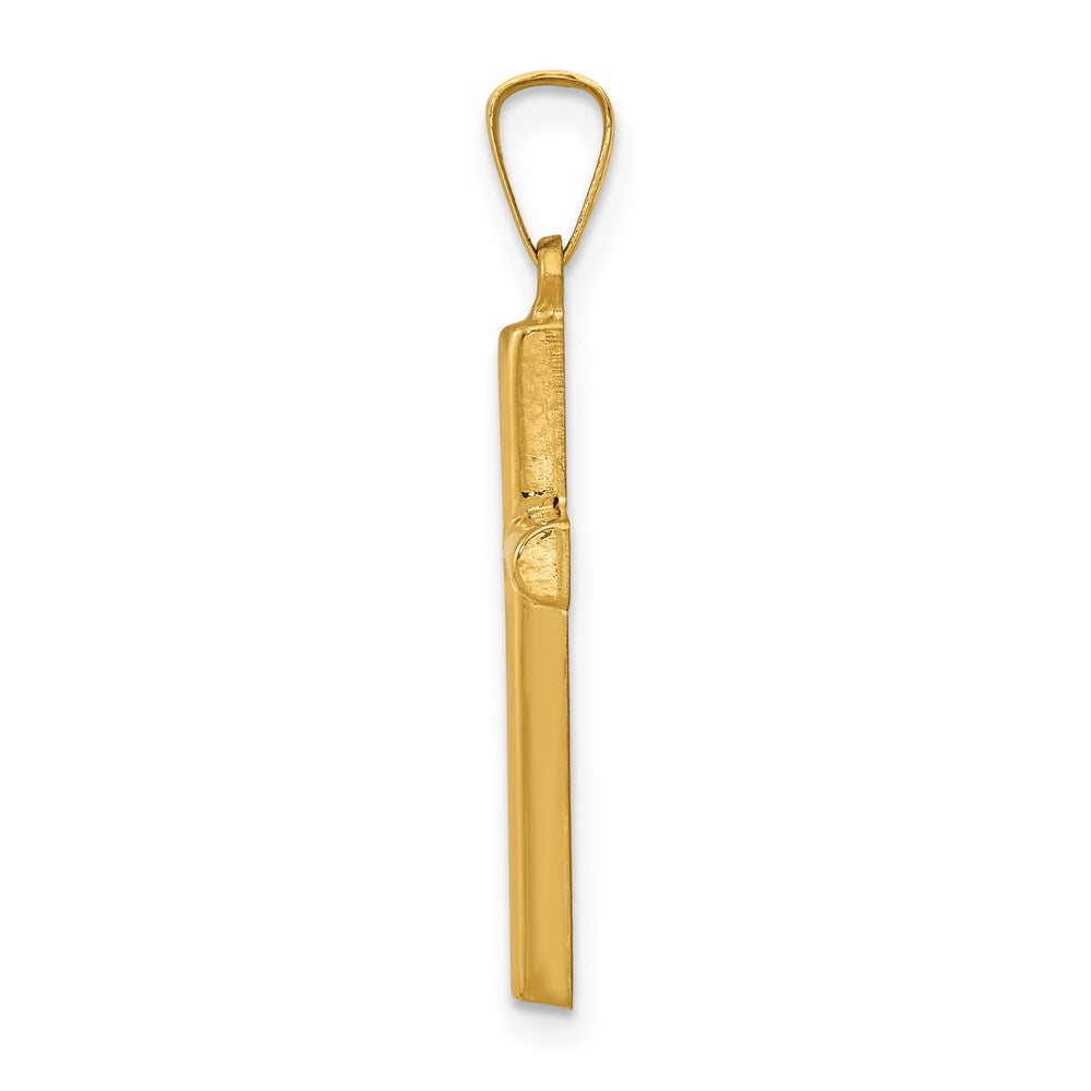 FJC Finejewelers 14 kt Yellow Gold Hollow Cross Charm 25 x 13 mm