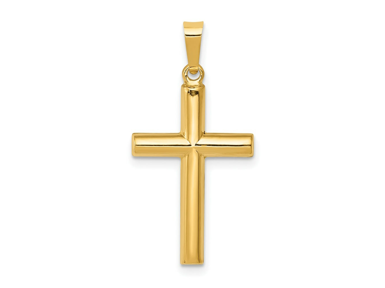 FJC Finejewelers 14 kt Yellow Gold Hollow Cross Charm 25 x 13 mm