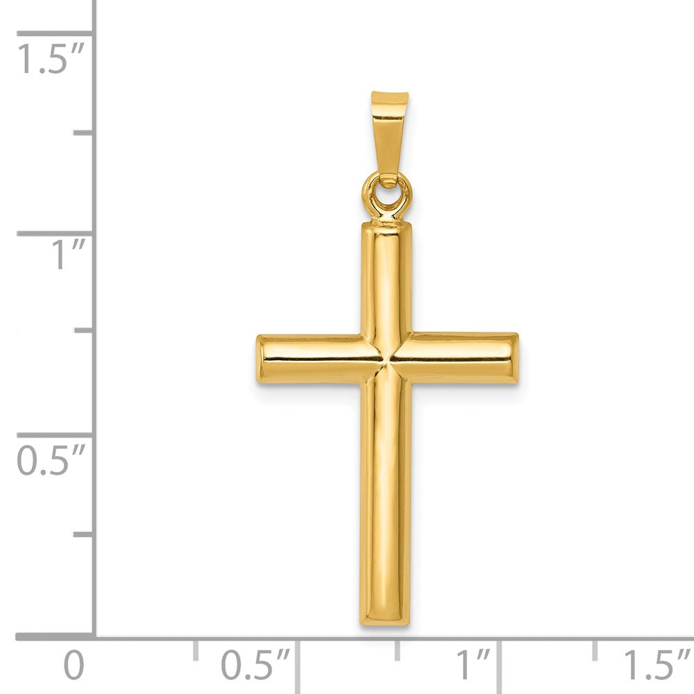 FJC Finejewelers 14 kt Yellow Gold Hollow Cross Charm 30 x 15 mm