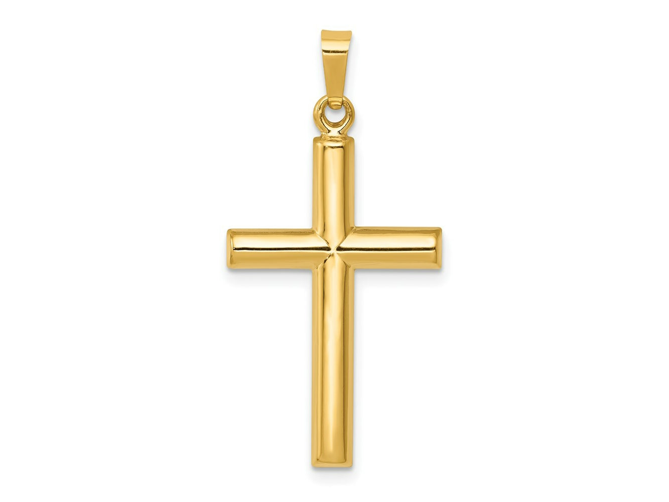 FJC Finejewelers 14 kt Yellow Gold Hollow Cross Charm 30 x 15 mm