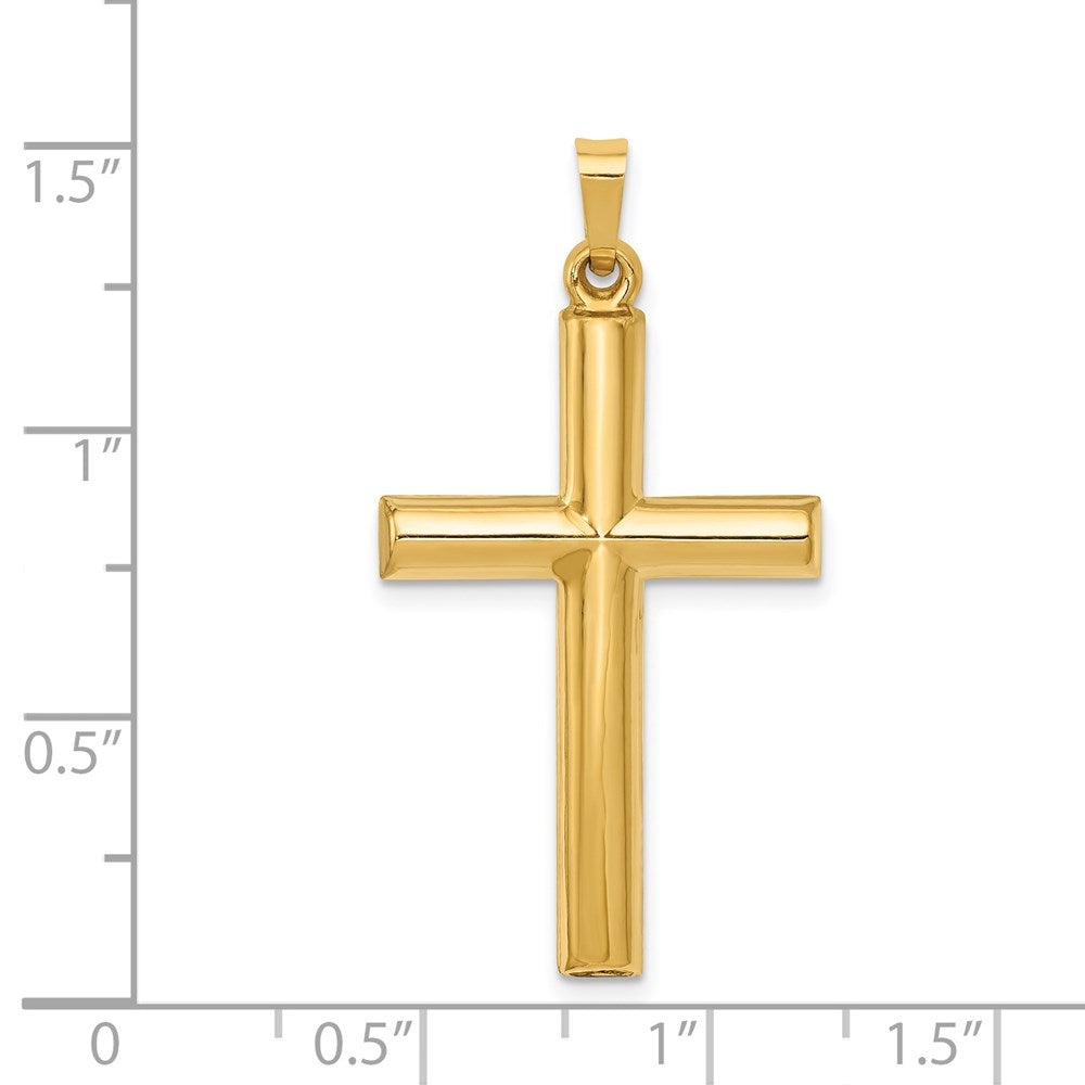 FJC Finejewelers 14 kt Yellow Gold Hollow Cross Charm 32 x 19 mm