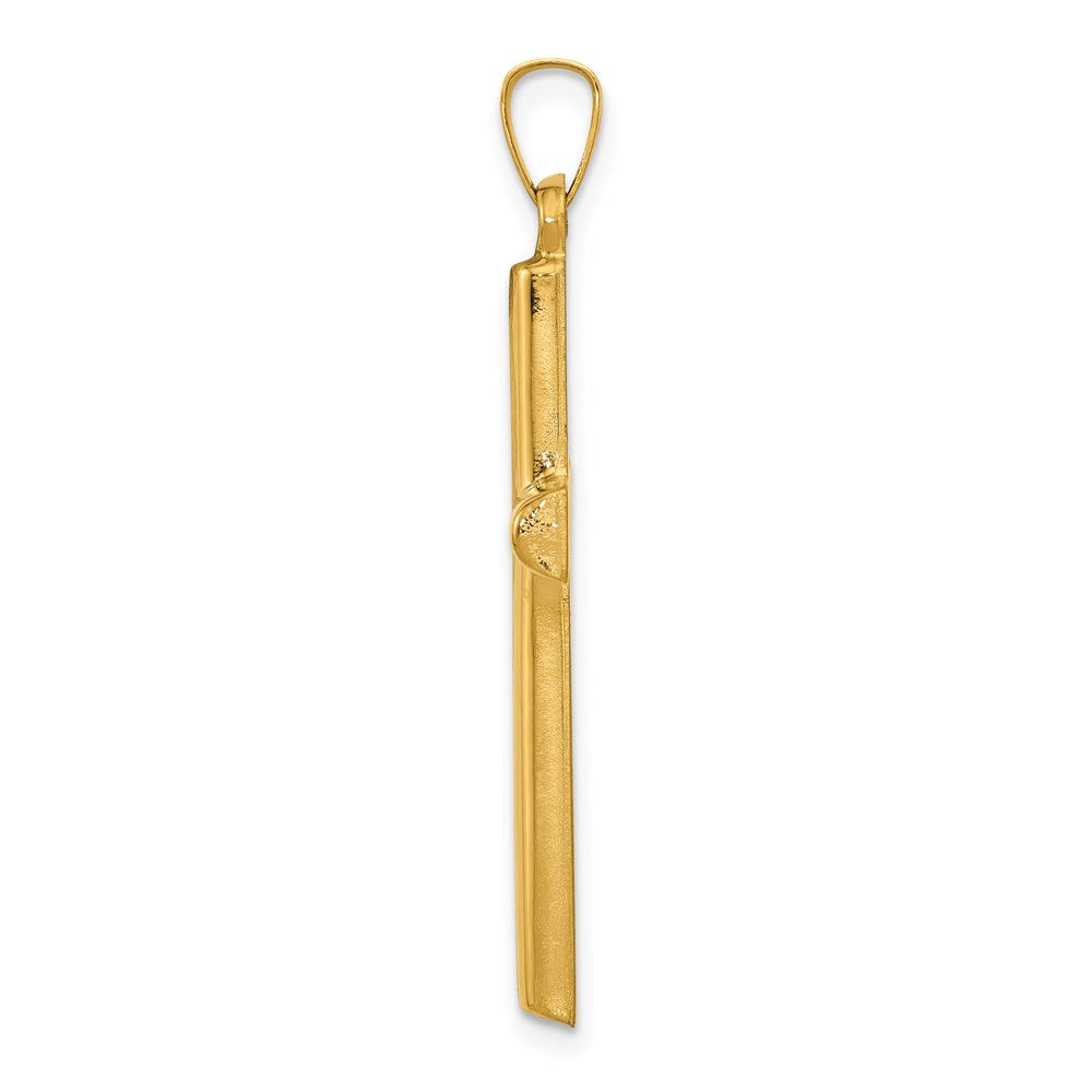 FJC Finejewelers 14 kt Yellow Gold Hollow Cross Charm 32 x 19 mm