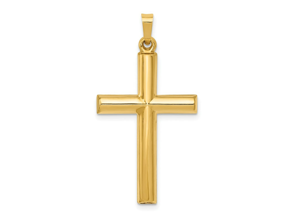FJC Finejewelers 14 kt Yellow Gold Hollow Cross Charm 32 x 19 mm