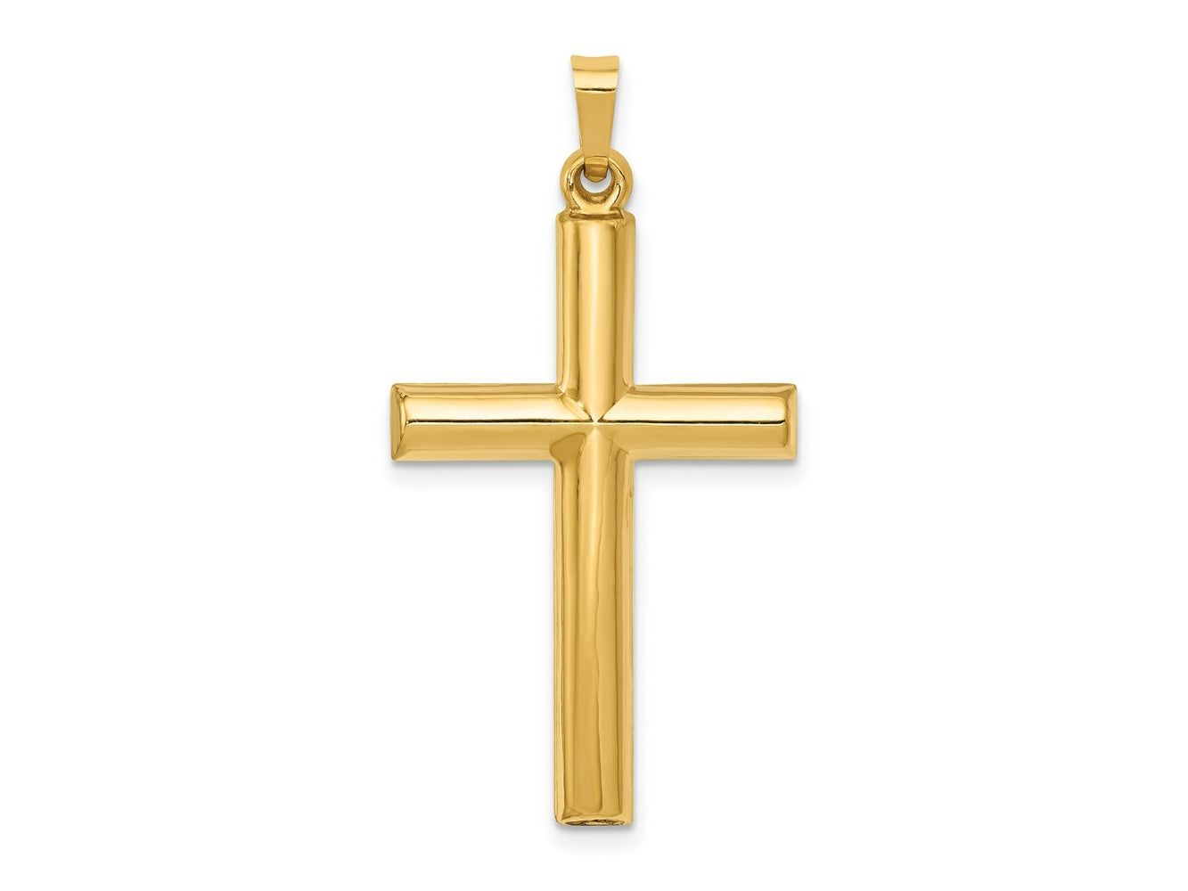 FJC Finejewelers 14 kt Yellow Gold Hollow Cross Charm 32 x 19 mm