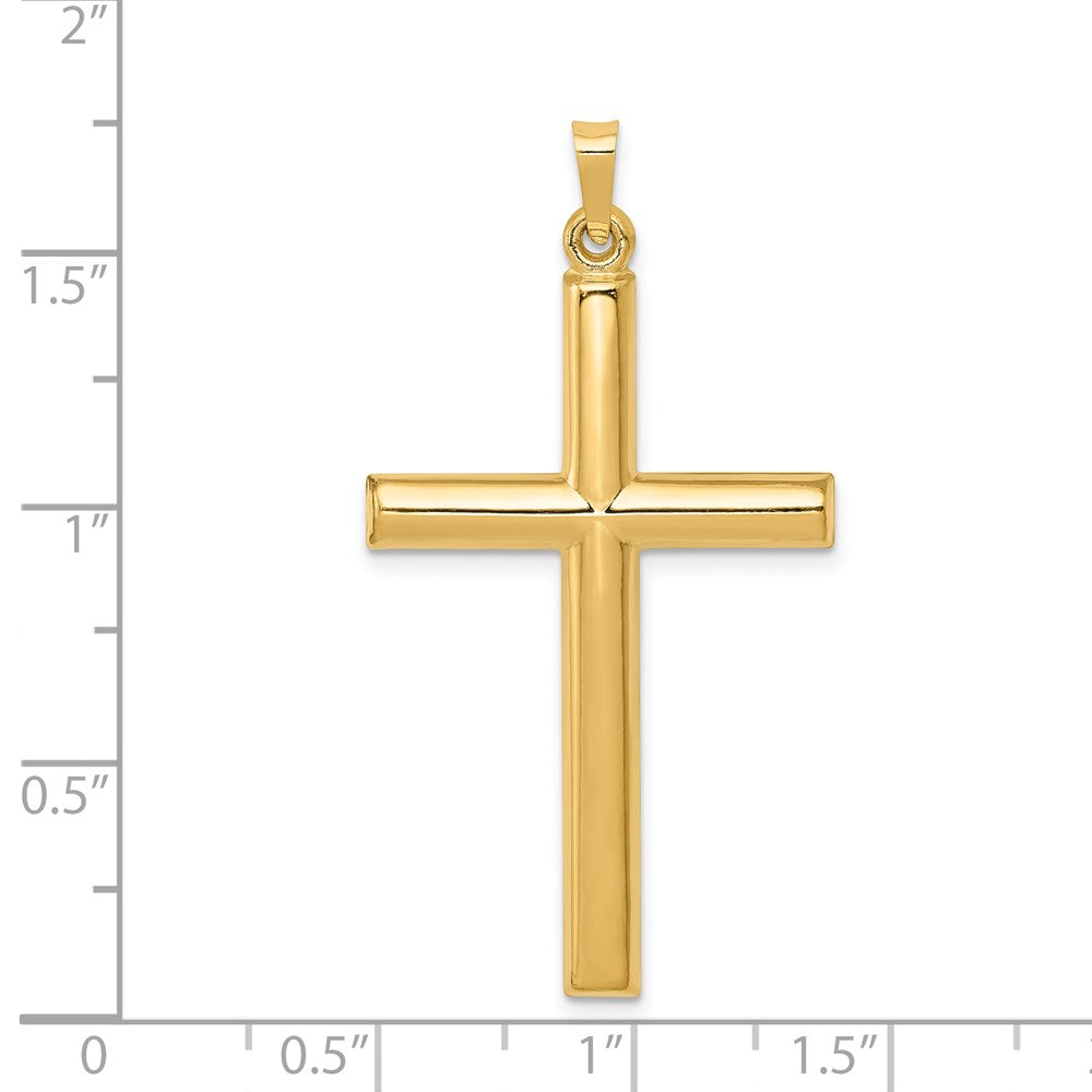 FJC Finejewelers 14 kt Yellow Gold Hollow Cross Charm 40 x 21 mm