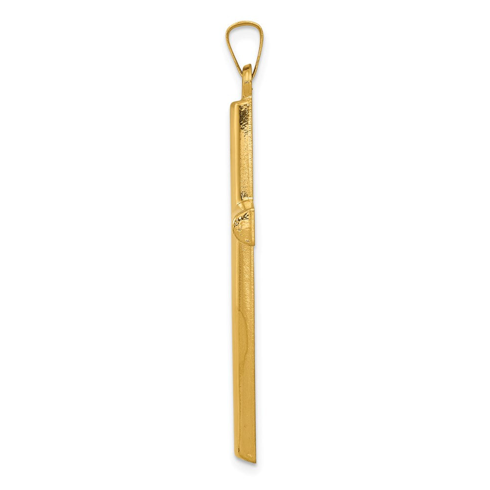 FJC Finejewelers 14 kt Yellow Gold Hollow Cross Charm 40 x 21 mm
