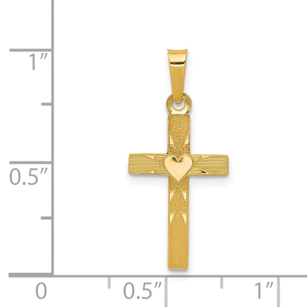 FJC Finejewelers 14 kt Yellow Gold Small Hollow Cross Charm 24 x 11 mm