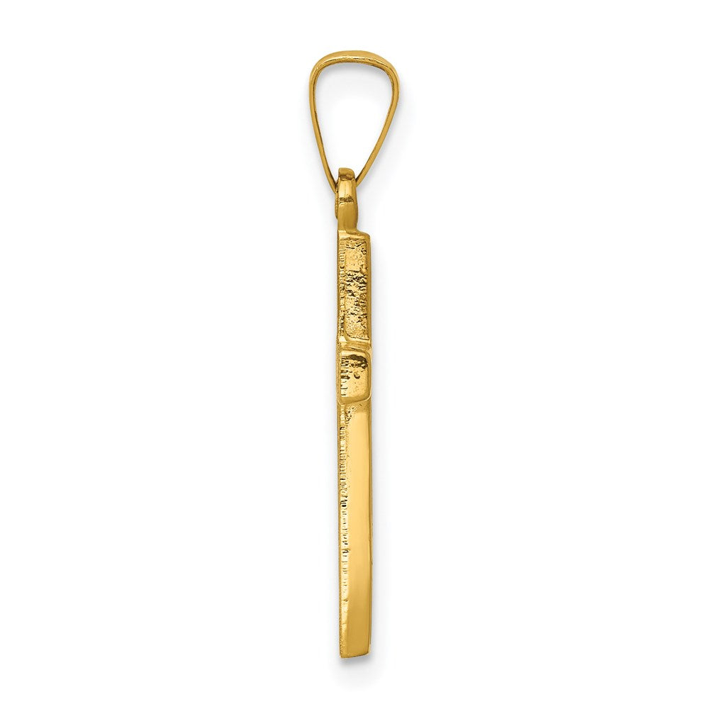 FJC Finejewelers 14 kt Yellow Gold Small Hollow Cross Charm 24 x 11 mm