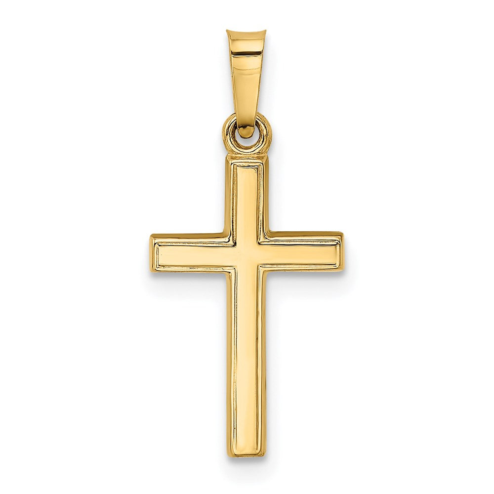 FJC Finejewelers 14 kt Yellow Gold Small Hollow Cross Charm 24 x 11 mm