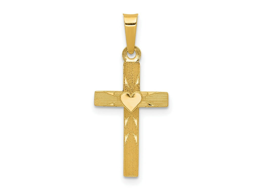 FJC Finejewelers 14 kt Yellow Gold Small Hollow Cross Charm 24 x 11 mm