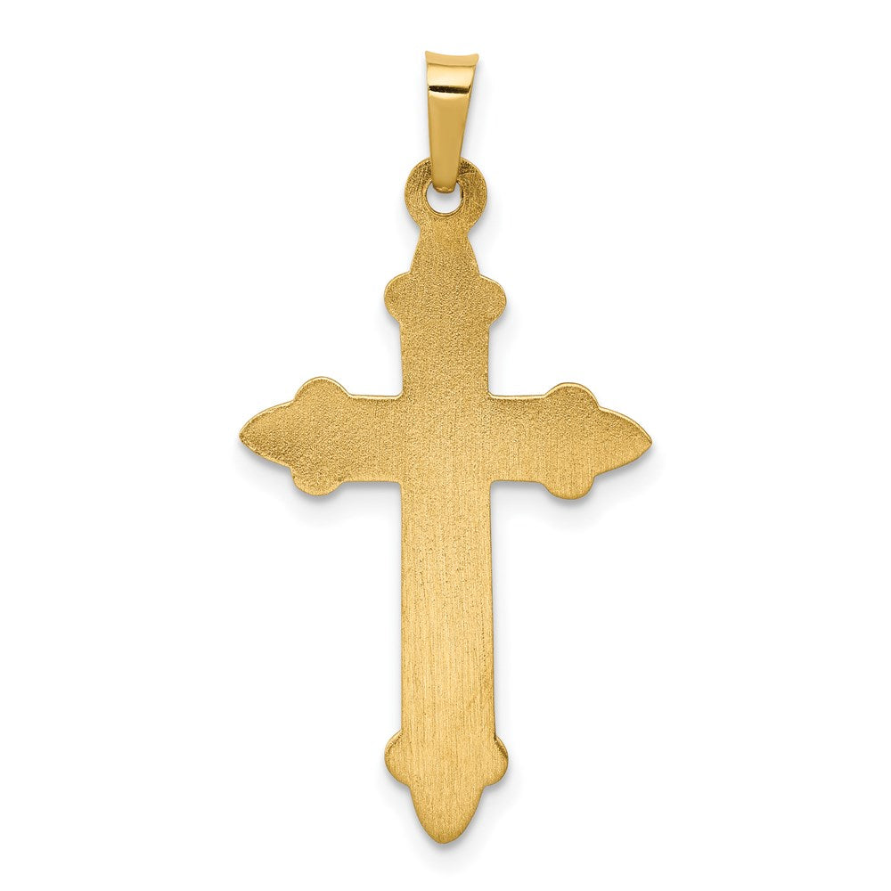 FJC Finejewelers 14 kt Yellow Gold Fleur De Lis Cross Charm 35 x 18 mm