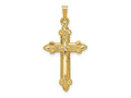 FJC Finejewelers 14 kt Yellow Gold Fleur De Lis Cross Charm 35 x 18 mm