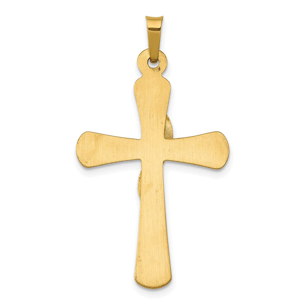 FJC Finejewelers 14 kt Two Tone Gold Two-Tone Hollow Cross with Drape Charm 35 x 19 mm