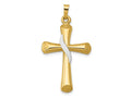 FJC Finejewelers 14 kt Two Tone Gold Two-Tone Hollow Cross with Drape Charm 35 x 19 mm