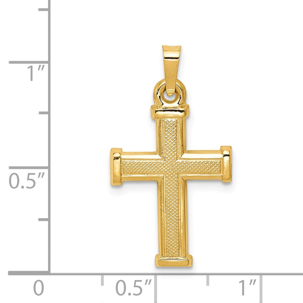 FJC Finejewelers 14 kt Yellow Gold Hollow Latin Cross Charm 27 x 15 mm