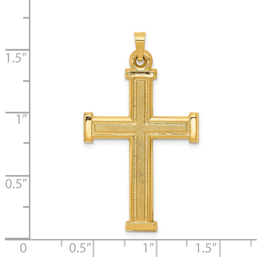 FJC Finejewelers 14 kt Yellow Gold Hollow Latin Cross Charm 40 x 23 mm