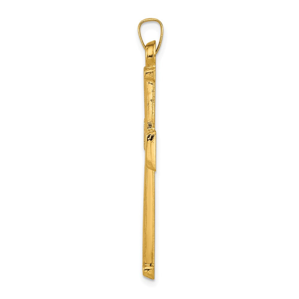 FJC Finejewelers 14 kt Yellow Gold Hollow Latin Cross Charm 40 x 23 mm
