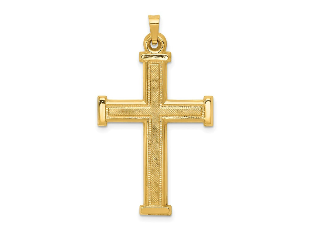 FJC Finejewelers 14 kt Yellow Gold Hollow Latin Cross Charm 40 x 23 mm