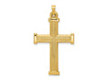 FJC Finejewelers 14 kt Yellow Gold Hollow Latin Cross Charm 40 x 23 mm