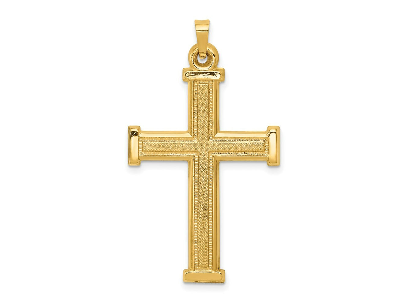 FJC Finejewelers 14 kt Yellow Gold Hollow Latin Cross Charm 40 x 23 mm