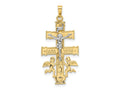 FJC Finejewelers 14 kt Two Tone Gold Cara Vaca Crucifix Charm 38 x 19 mm