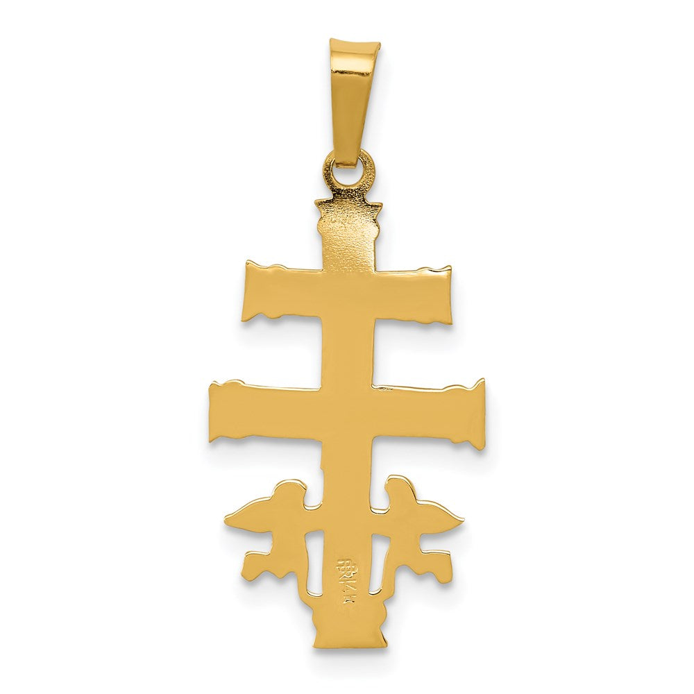 FJC Finejewelers 14 kt Two Tone Gold Cara Vaca Crucifix Charm 28 x 12 mm