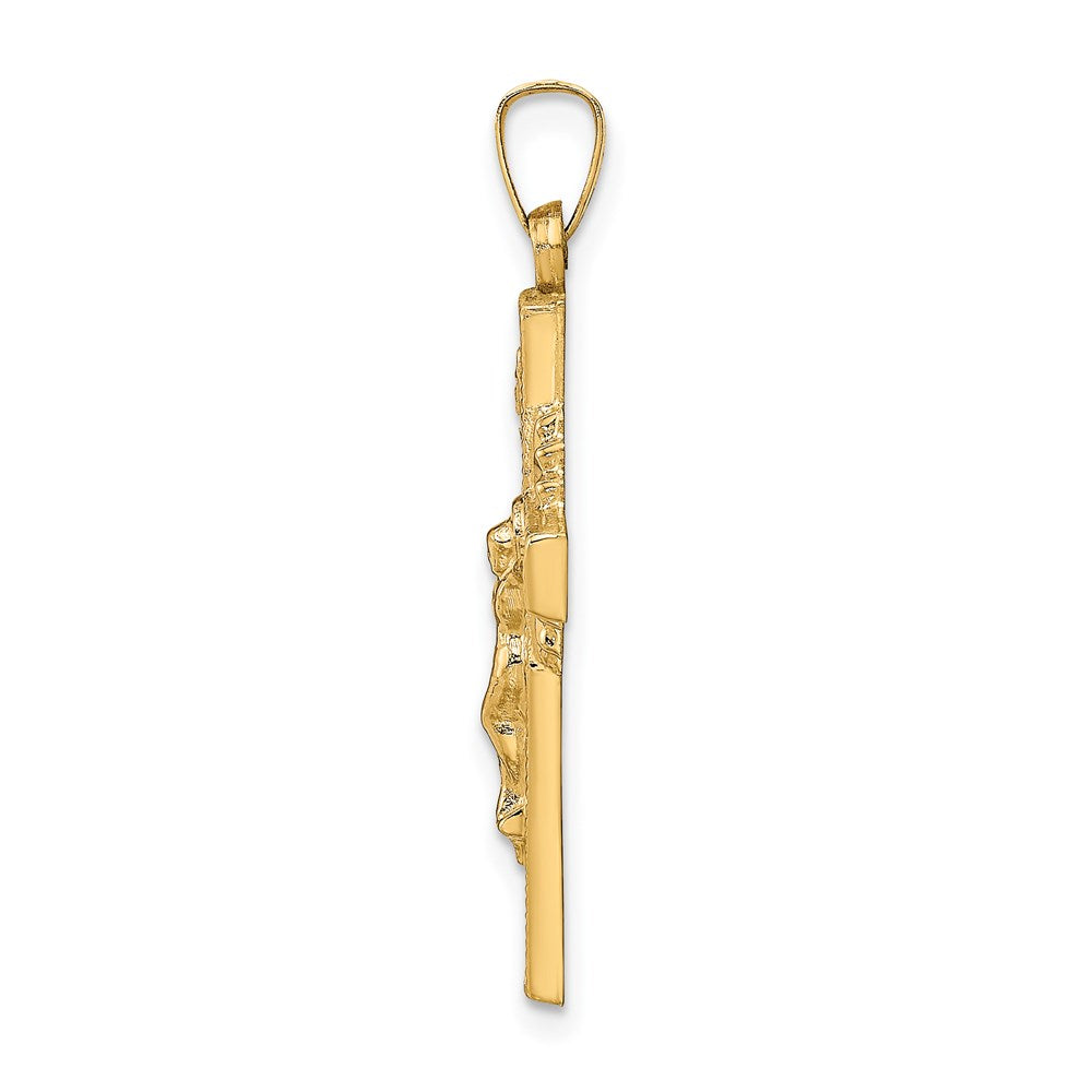 FJC Finejewelers 14 kt Yellow Gold INRI Hollow Crucifix Charm 33 x 17 mm