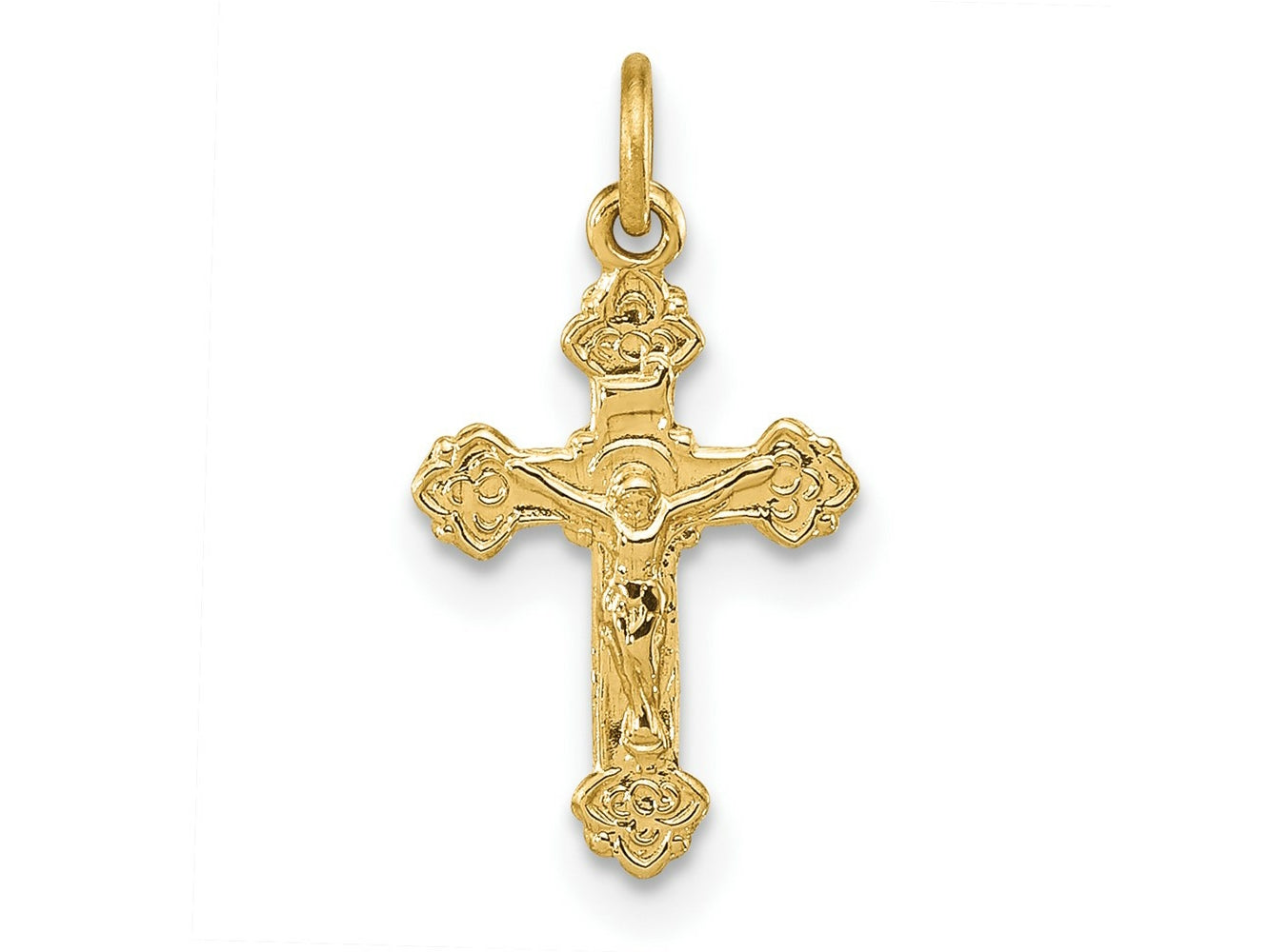 FJC Finejewelers 14 kt Yellow Gold INRI Hollow Crucifix Charm