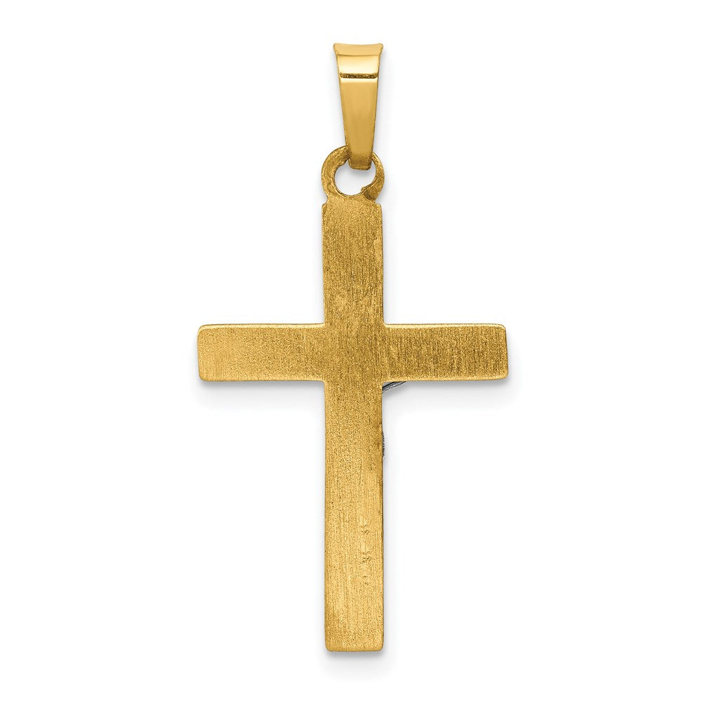 FJC Finejewelers 14 kt Two Tone Gold INRI Hollow Crucifix Charm 29 x 15 mm