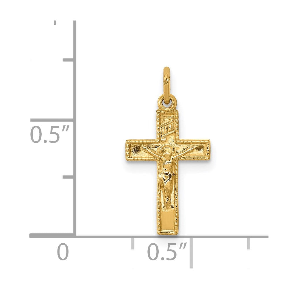 FJC Finejewelers 14 kt Yellow Gold INRI Crucifix Charm 19 x 10 mm