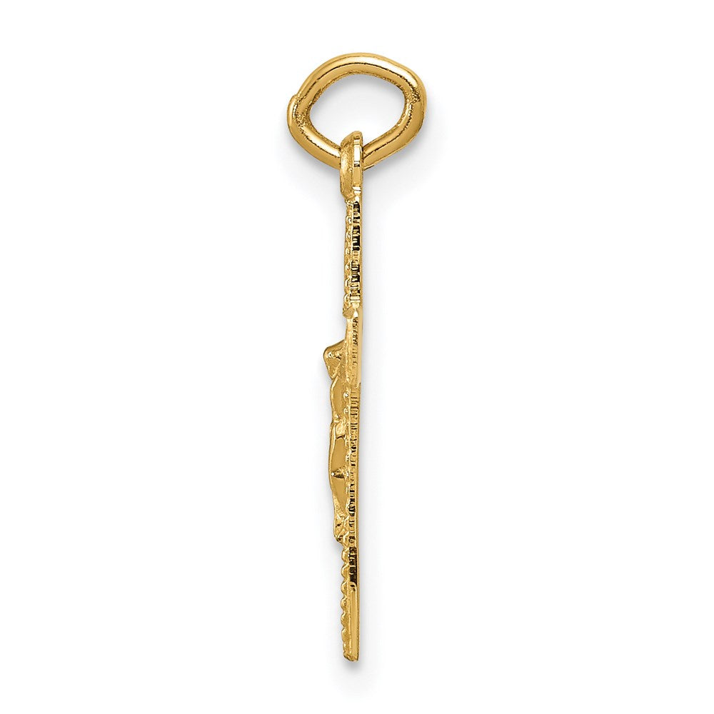 FJC Finejewelers 14 kt Yellow Gold INRI Crucifix Charm 19 x 10 mm