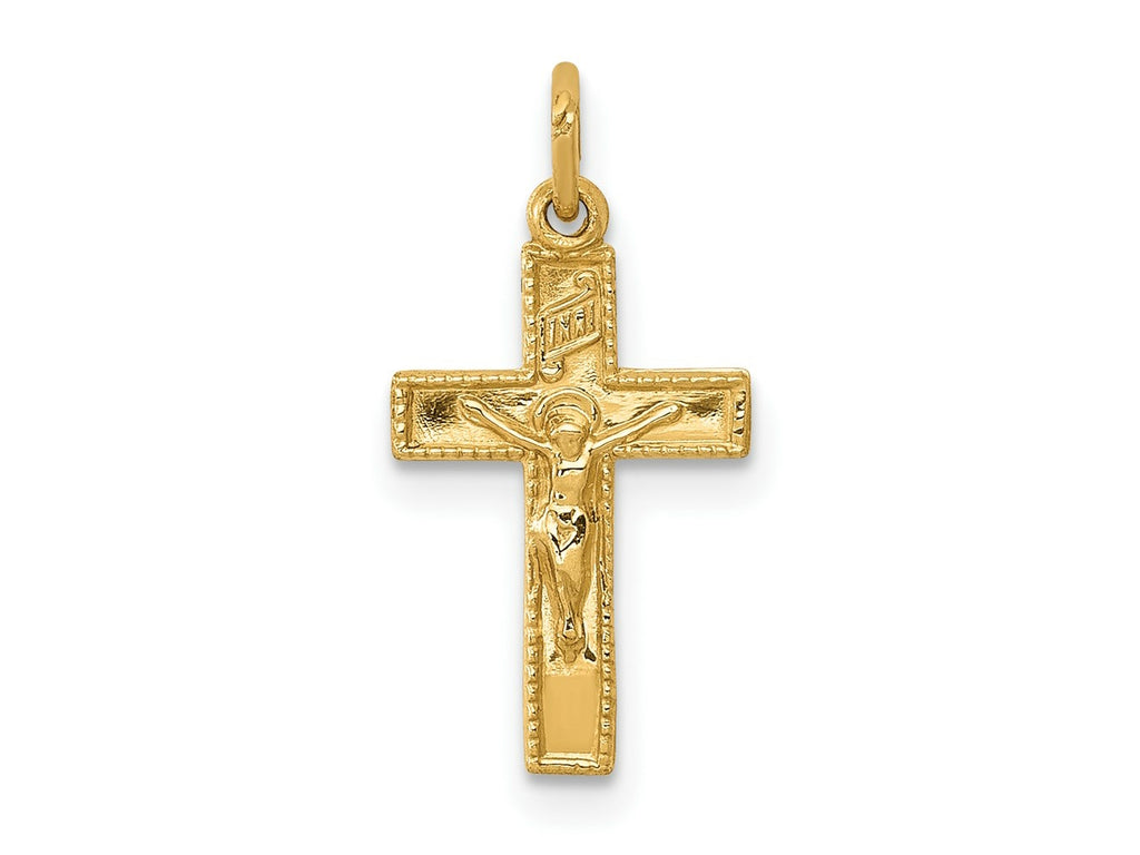 FJC Finejewelers 14 kt Yellow Gold INRI Crucifix Charm 19 x 10 mm