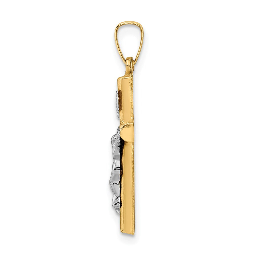 FJC Finejewelers 14 kt Two Tone Gold INRI Crucifix Charm 28 x 14 mm